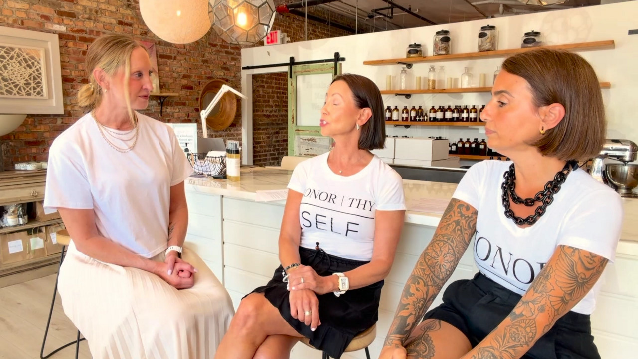Kate Ryan with guests from Honor Thy Self